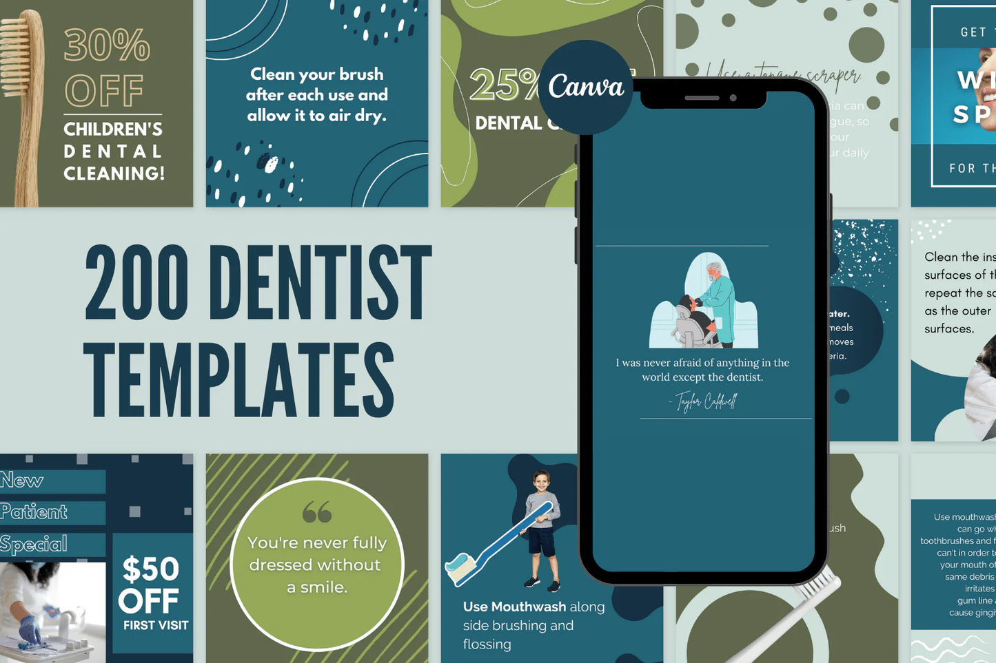 200 Dentist Canva Templates